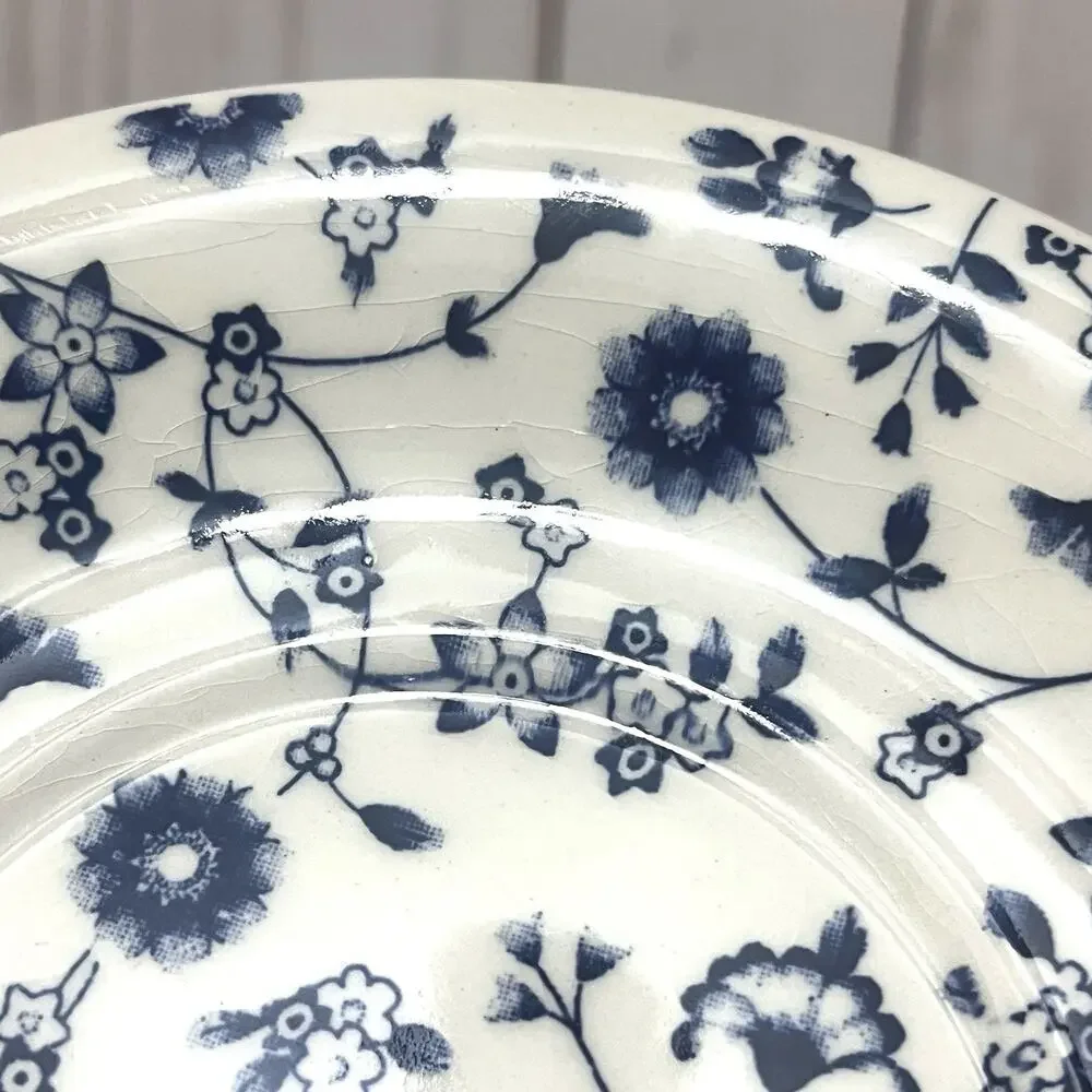 Vintage Rustic French Country Ceramica Andina Blue & White Saucer Plates 3